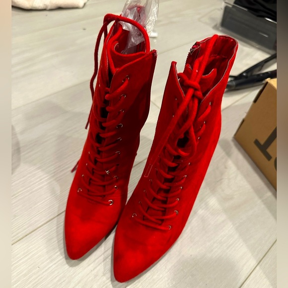 Never worn red booties - Picture 2 of 2
